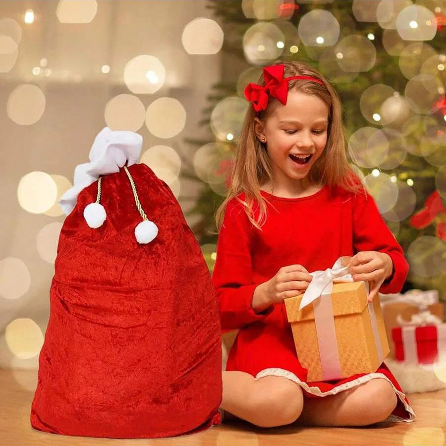 Sevair Deco Velvet Santa Gift Bag for Christmas 5