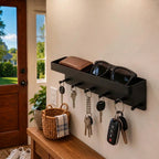 Sevair Deco Wall Key Holder Shelf with 6 Hooks 2