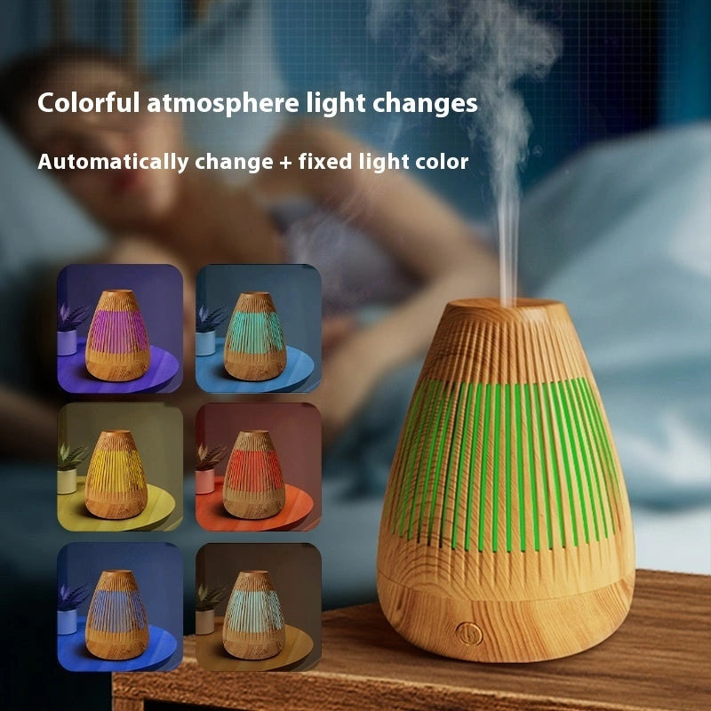 Sevair Deco Wood Grain Essential Oil Diffuser colorful light