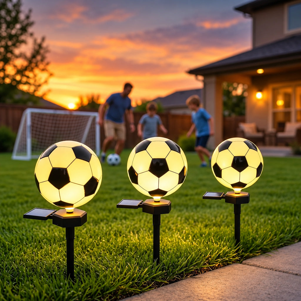 Solar Soccer Ball Path Lights 2-Pack