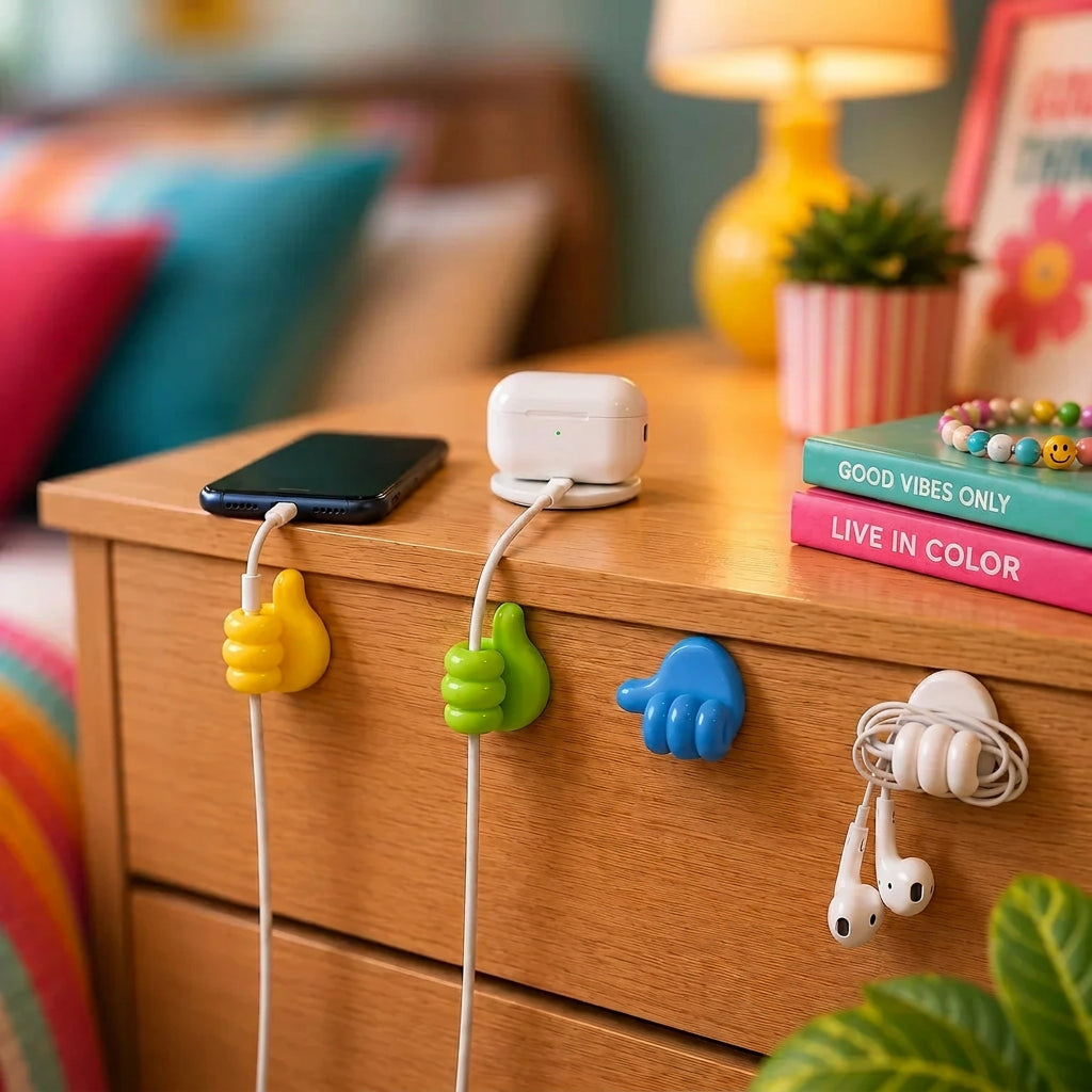 Sevair Deco Thumbsy Adhesive Cable Clips for Desk & Charging Cords