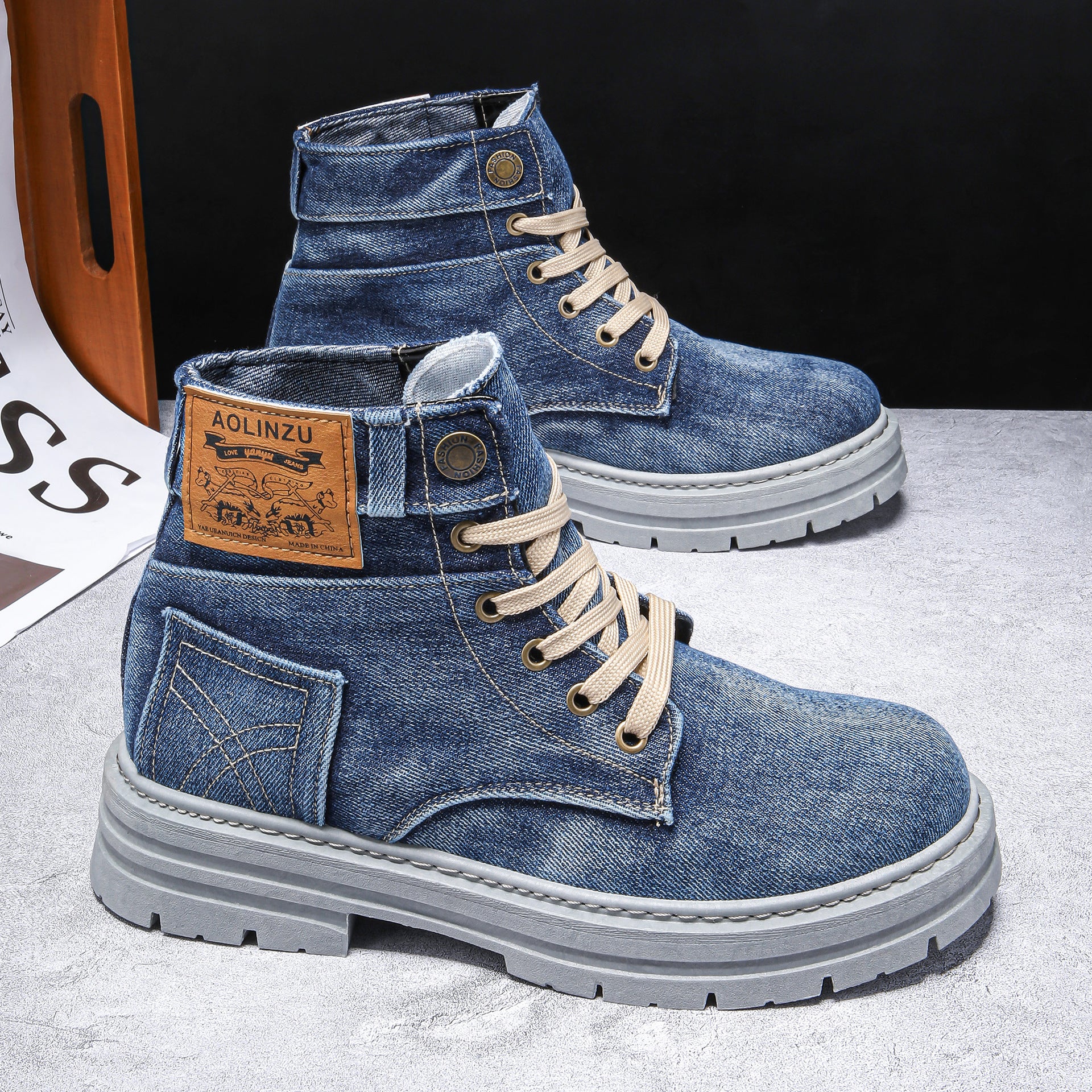 Urban Grit Denim Boots